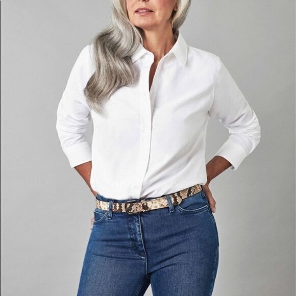 Red/Pink Cotton Button Down Shirt, NWOT Sz 6 - Picture 6 of 7